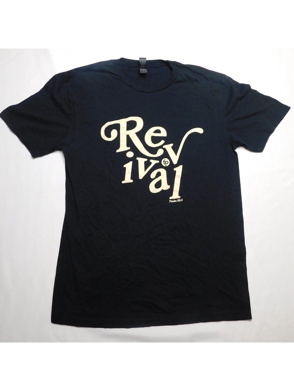 Christian Revival T Shirt Mens Medium M Black Psalm 80:3 Religious Graphic Tee